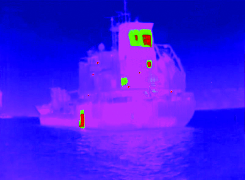 Ship in thermal night vision
